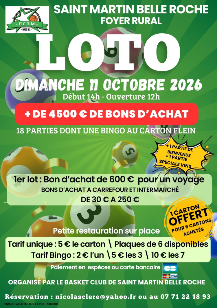 Loto Basket Saint Martin Belle Roche