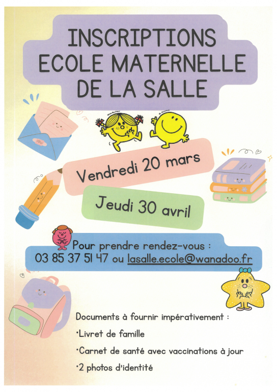 Inscriptions Ecole maternelle La Salle